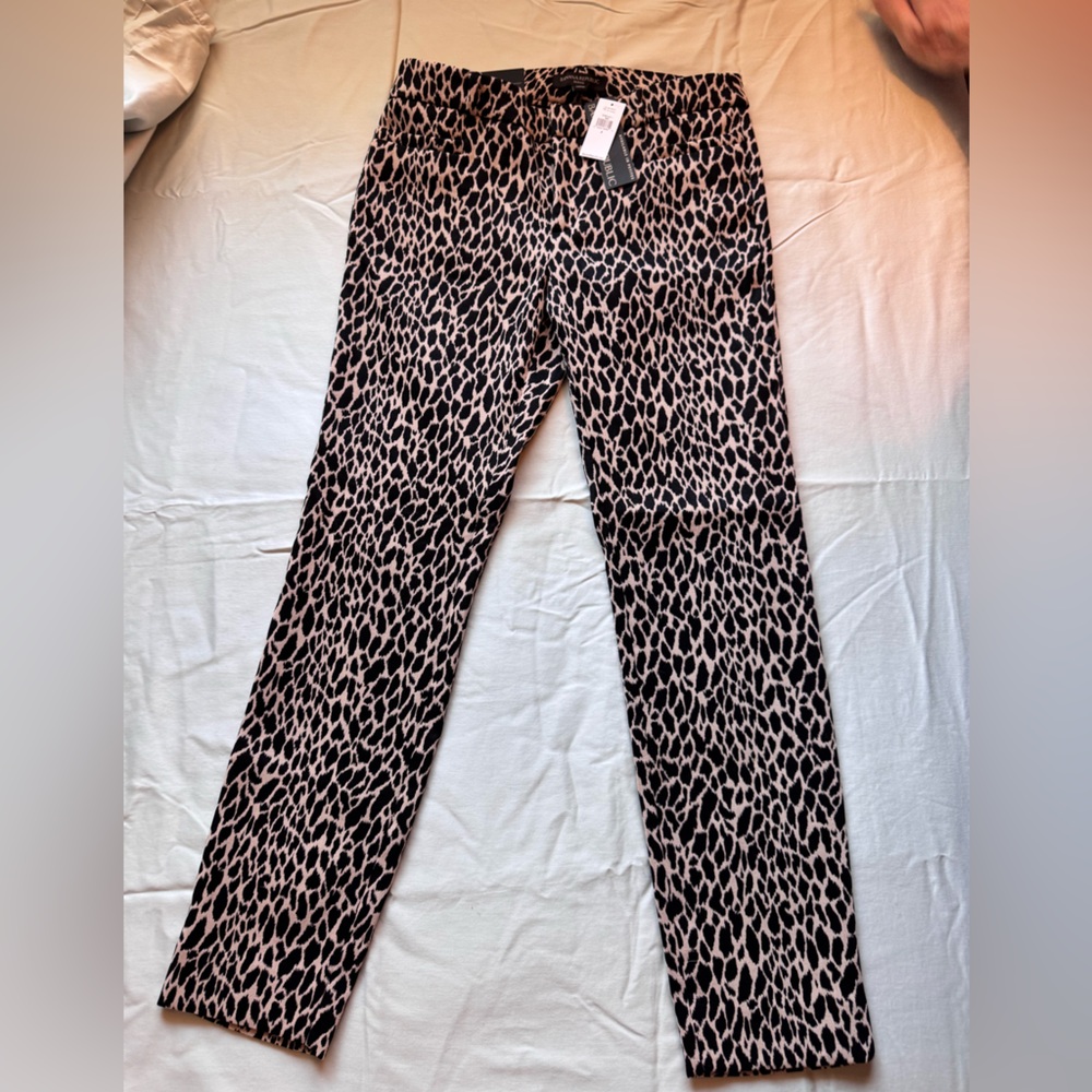 Banana Republic Cream and Black Leopard Print Trousers